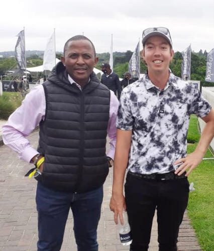 Mr Dewhard Mupenda & Luke Brown SA professional golfer